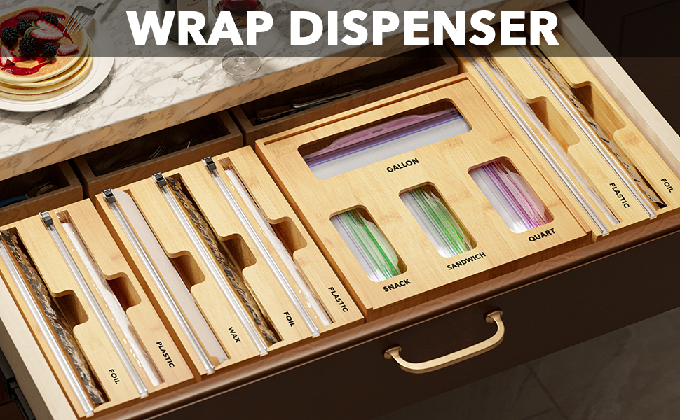6 in 1 Foil and Plastic Wrap Organizer