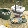 Collapsible Camping Basket with Lid Table