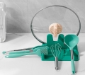 Silicone Utensil Rest with Lid Holder 