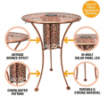 Metal Garden Table with Solar Light