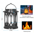 Solar LED Rechargeable Flame Lantern